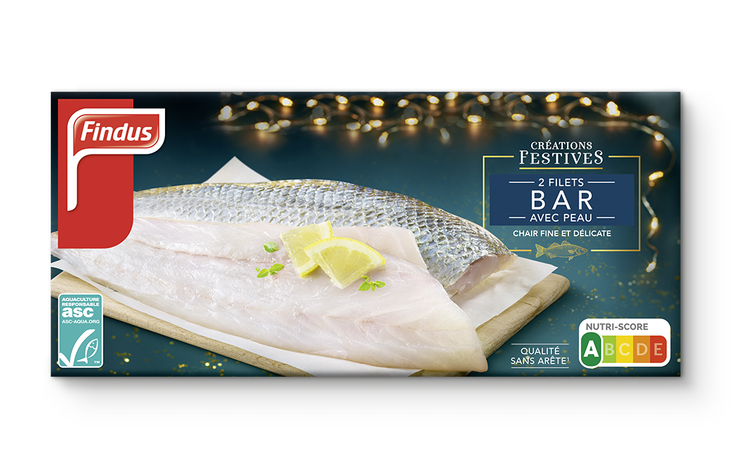 Visuel des filets bar de la gamme Créations Festives Findus