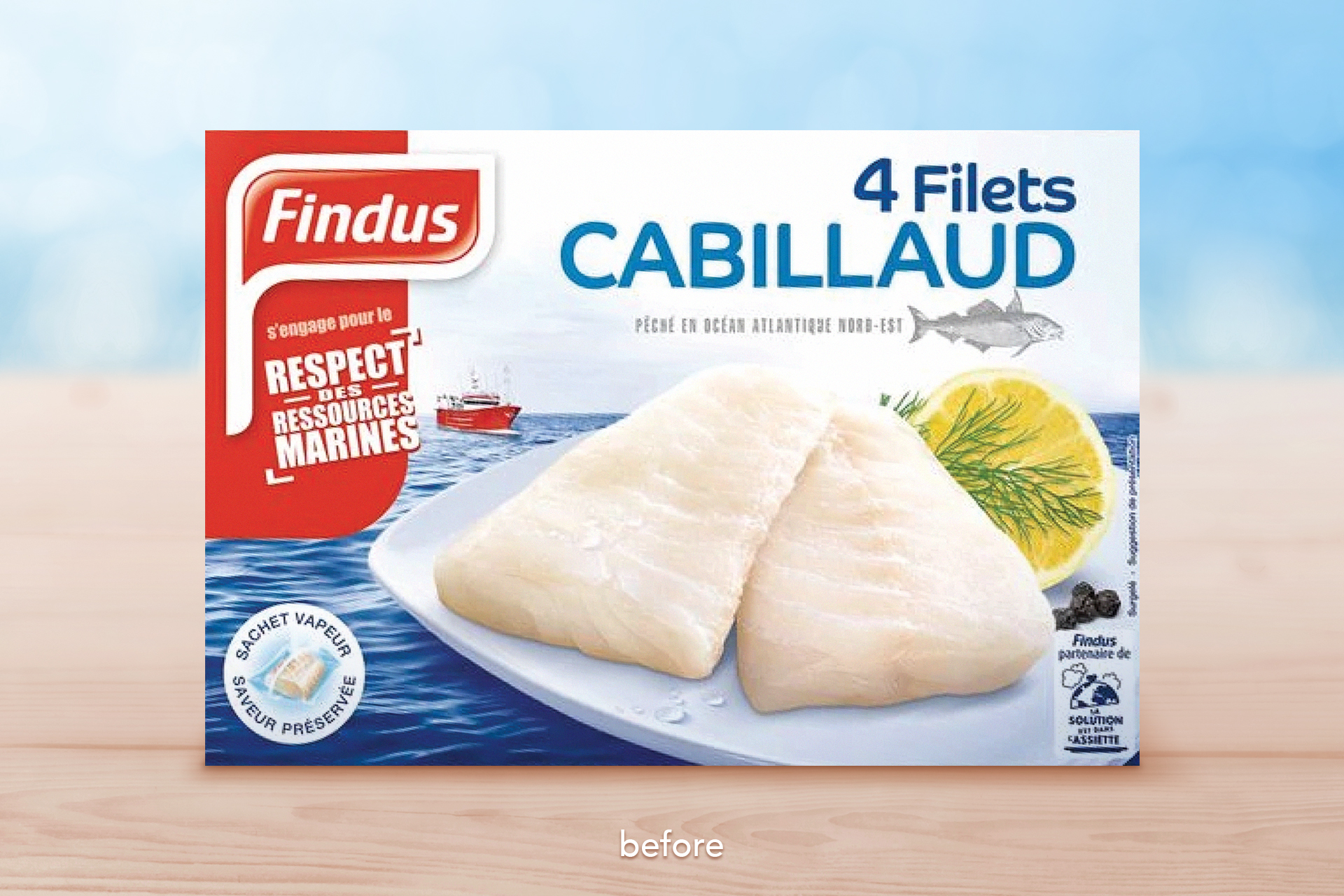 Image de design before du design 4 Filets de Cabillaud Findus