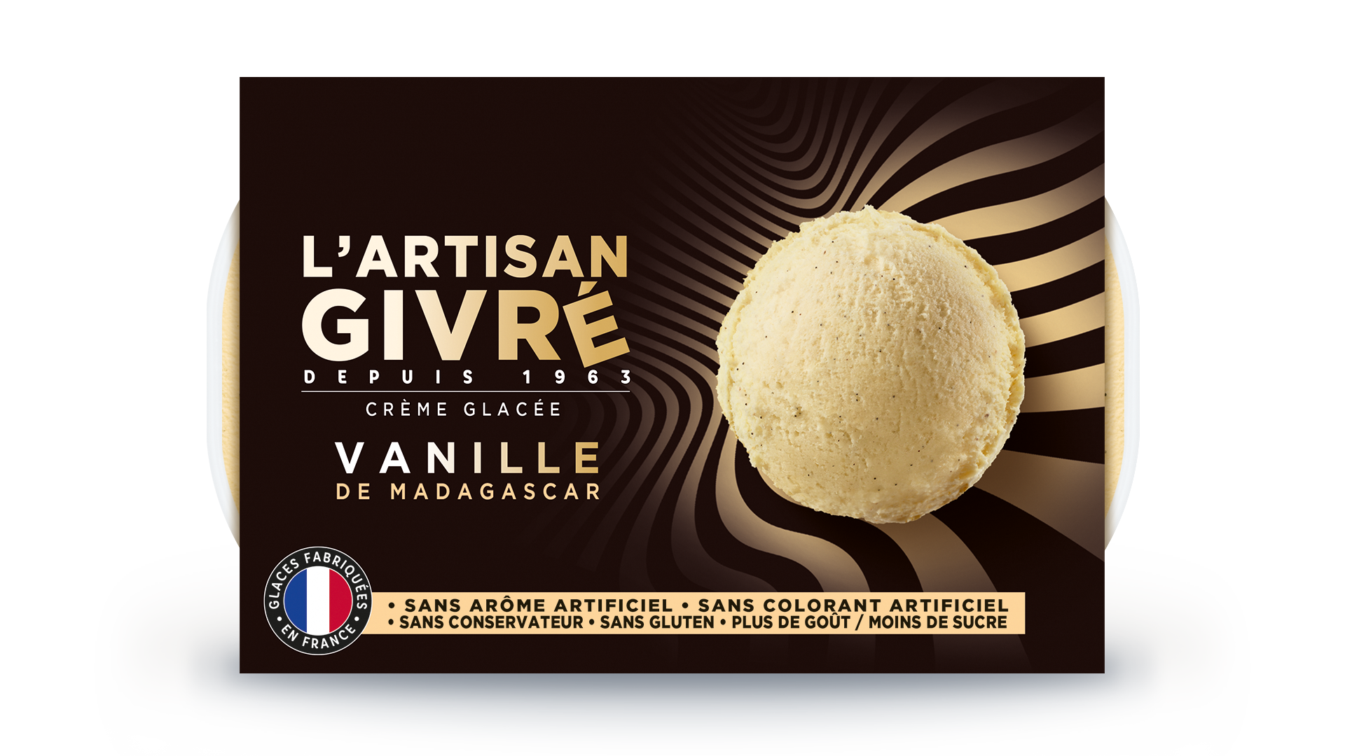 Facing du pack de crème glacée à la vanille L'Artisan Givré