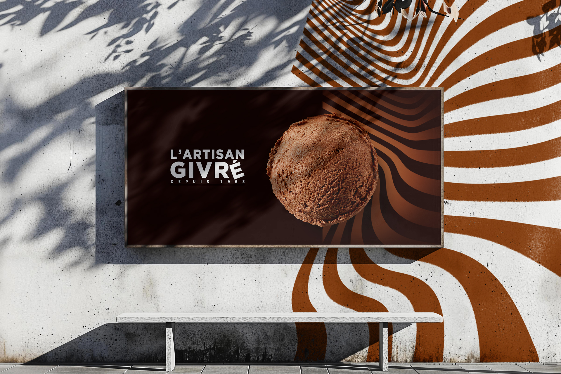Visuel de panneau publicitaire et street marketing pour l'Artisan Givré