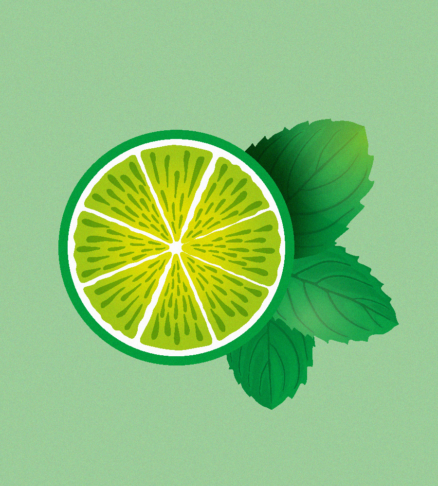 Détail des éléments visuels du soda cocktail Mojito sans alcool du groupe Casino