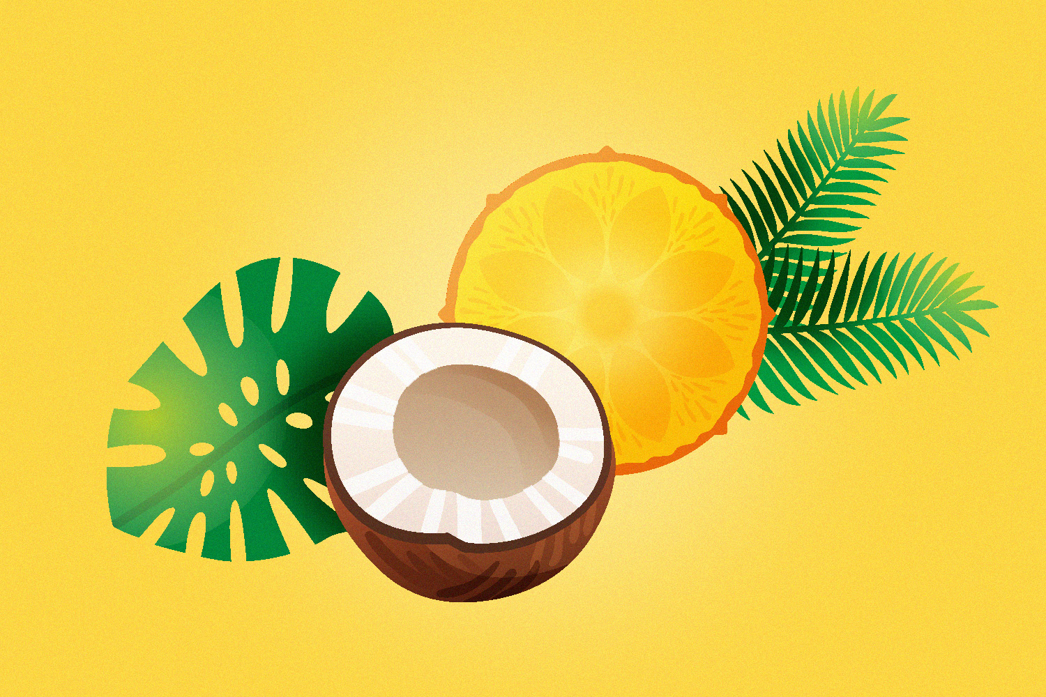 Détail des éléments visuels du soda cocktail Pina Colada sans alcool du groupe Casino